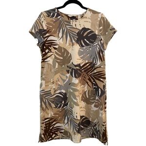 Sport Savvy Regular Pullover French Terry T Shirt Dress Neutral Multi Size S